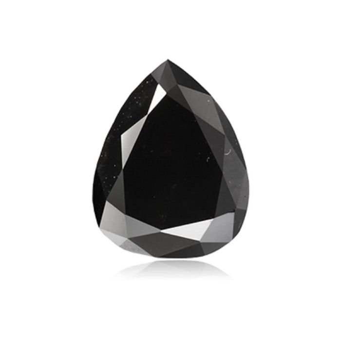 1.38 Cts Natural Fancy Black Diamond AAA Quality Pear Cut