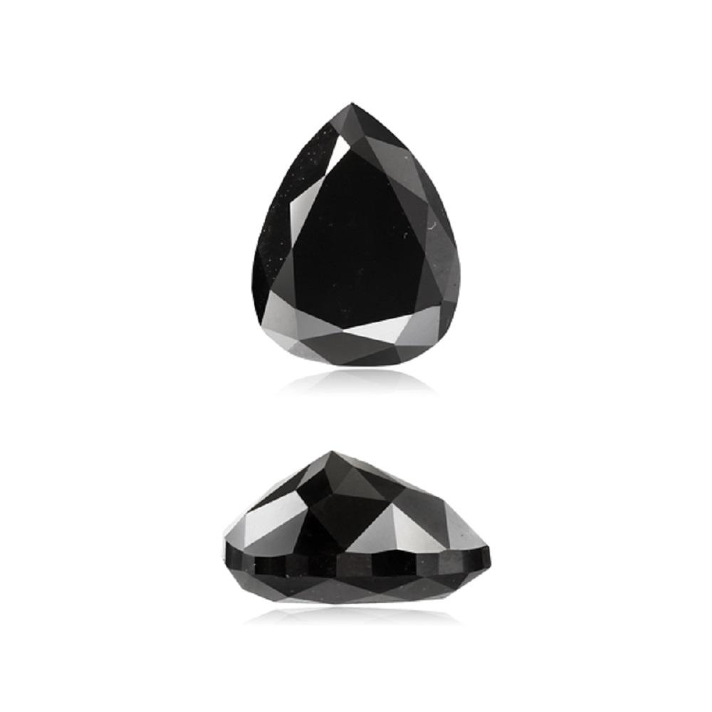 1.38 Cts Natural Fancy Black Diamond AAA Quality Pear Cut