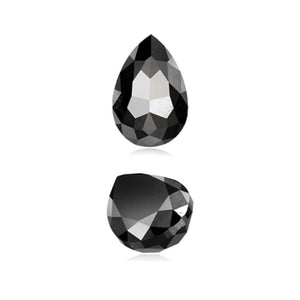 2.97 Cts Treated Fancy Black Diamond AA Quality Pear Cut