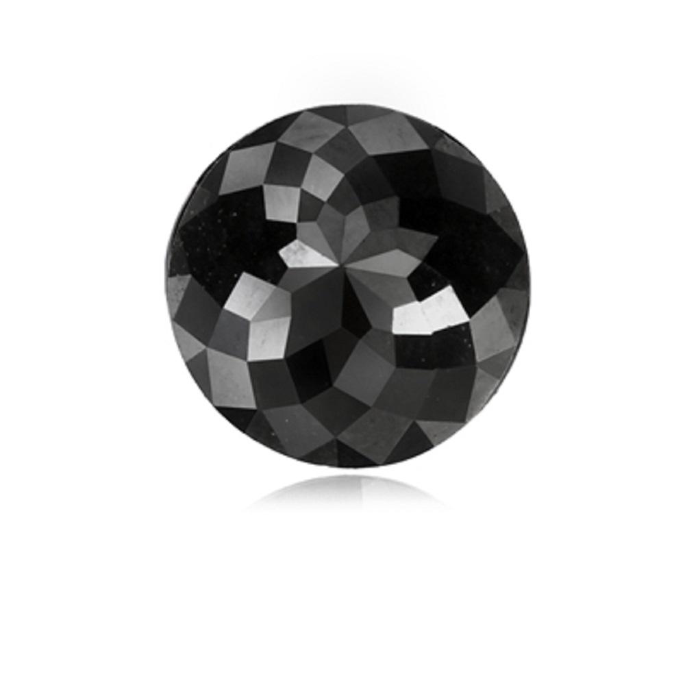 0.54 Cts Natural Fancy Black Diamond AAA Quality Round Rose Cut