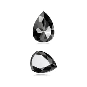 1.34 Cts Natural Fancy Black Diamond AAA Quality Pear Cut