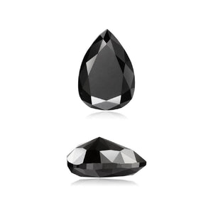 1.34 Cts Natural Fancy Black Diamond AAA Quality Pear Cut