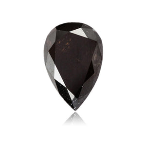 0.89 Cts Natural Fancy Black Diamond AAA Quality Pear Cut