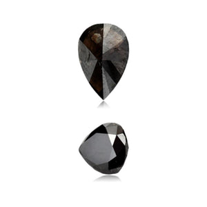 0.89 Cts Natural Fancy Black Diamond AAA Quality Pear Cut