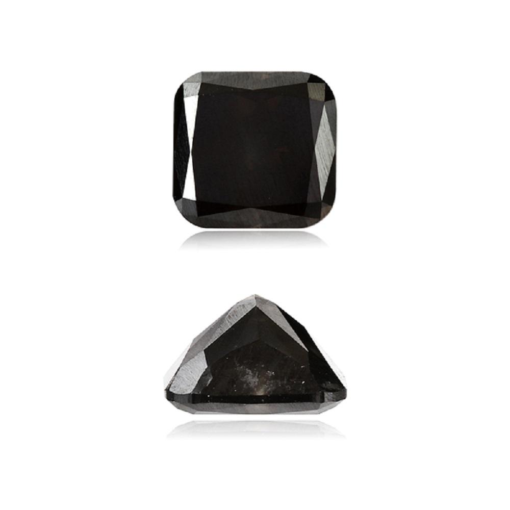 1.52 Cts Natural Fancy Black Diamond AAA Quality Cushion Cut