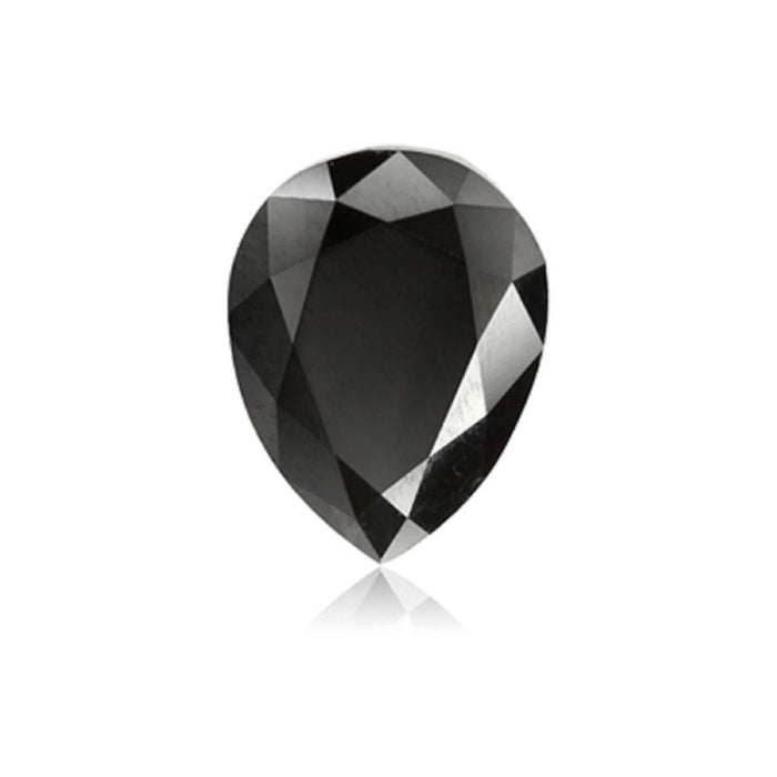 0.87 Cts Natural Fancy Black Diamond AAA Quality Pear Cut