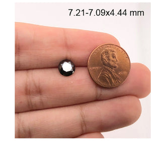 1.49 Cts Treated Fancy Black Diamond AA Quality Round Cut