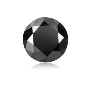 2.87 Cts Treated Fancy Black Diamond AA Quality Round Cut