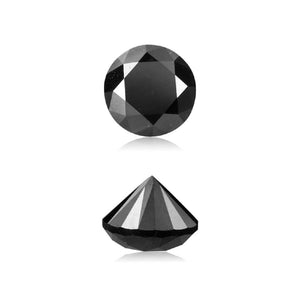 2.87 Cts Treated Fancy Black Diamond AA Quality Round Cut