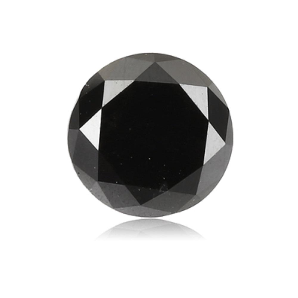 0.98 Cts Treated Fancy Black Diamond AAA Quality Round Cut