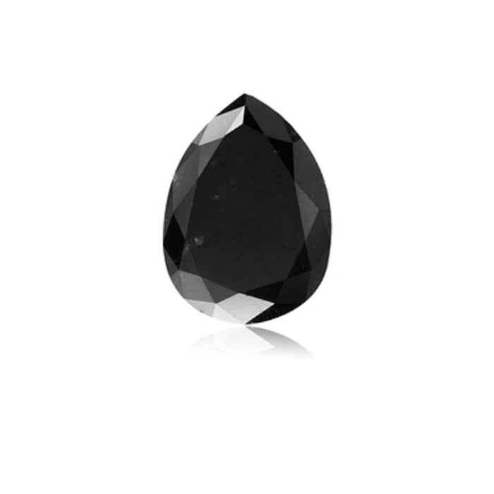 0.70 Cts Natural Fancy Black Diamond AA Quality Pear Cut