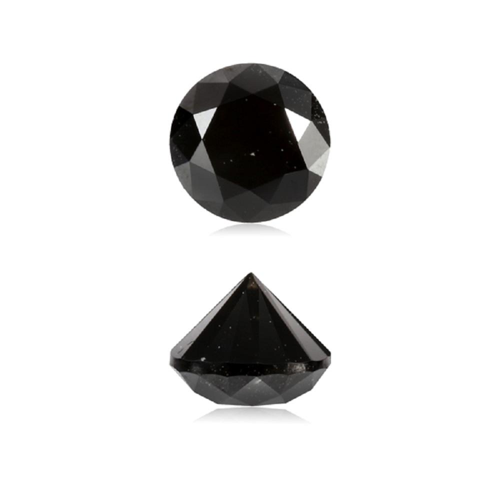 0.35 Cts Treated Fancy Black Diamond AAA Quality Round Cut