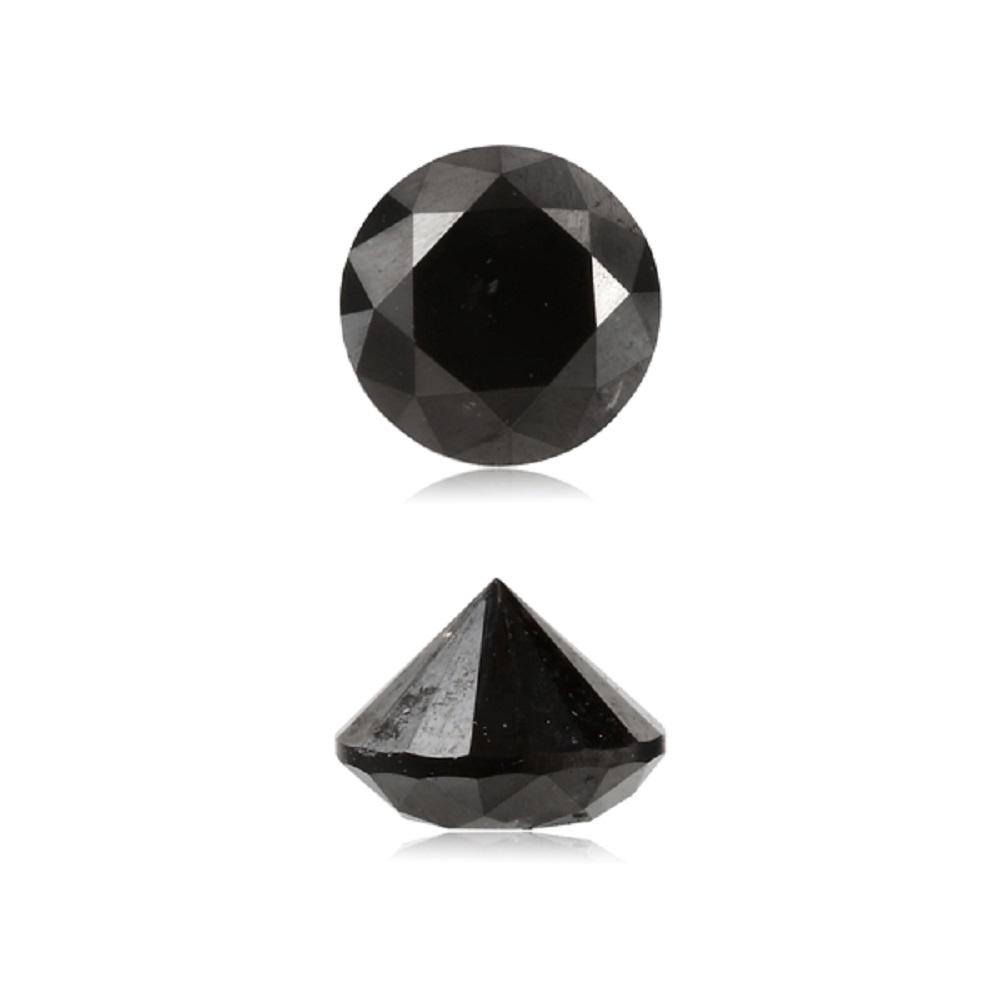 0.35 Cts Treated Fancy Black Diamond AAA Quality Round Cut