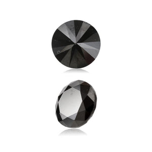 0.38 Cts Treated Fancy Black Diamond AAA Quality Round Cut