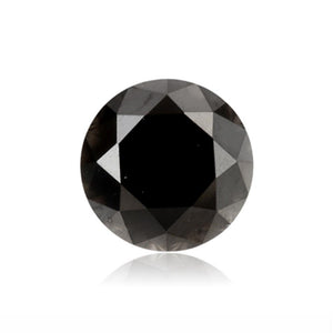 0.42 Cts Treated Fancy Black Diamond AAA Quality Round Cut
