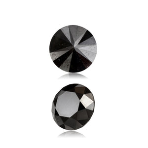 0.42 Cts Treated Fancy Black Diamond AAA Quality Round Cut