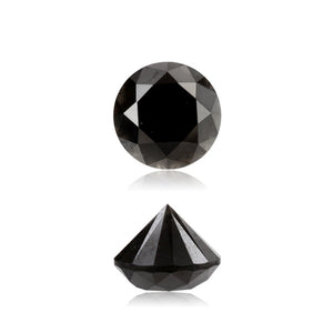 0.42 Cts Treated Fancy Black Diamond AAA Quality Round Cut