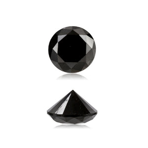 0.42 Cts Treated Fancy Black Diamond AAA Quality Round Cut