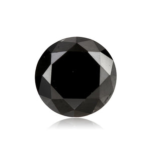 0.42 Cts Treated Fancy Black Diamond AAA Quality Round Cut