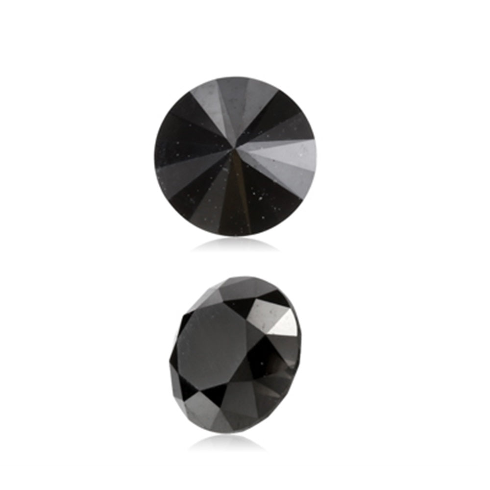 0.48 Cts Treated Fancy Black Diamond AAA Quality Round Cut