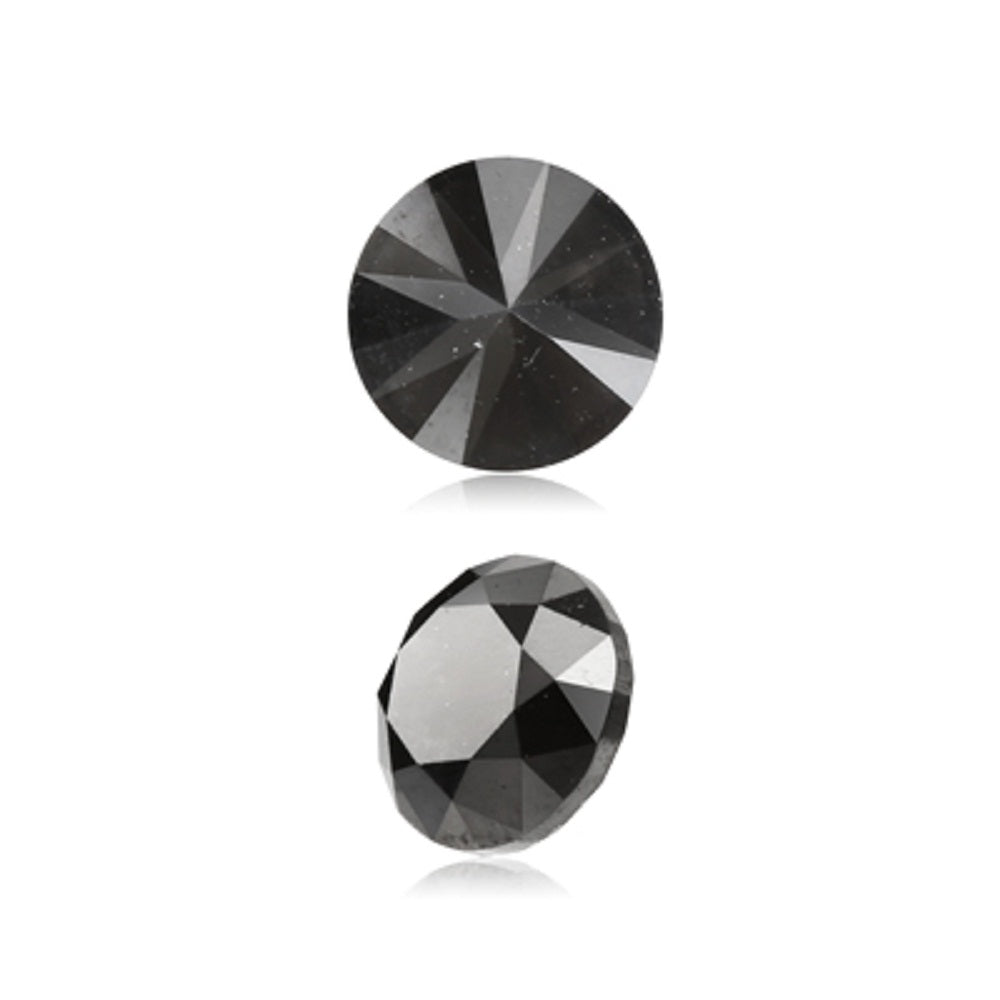 0.81 Cts Treated Fancy Black Diamond AAA Quality Round Cut