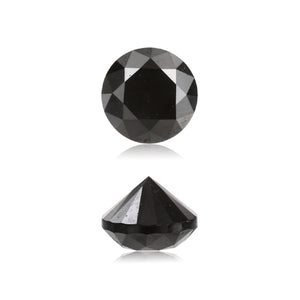 0.81 Cts Treated Fancy Black Diamond AAA Quality Round Cut