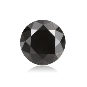 0.81 Cts Treated Fancy Black Diamond AAA Quality Round Cut