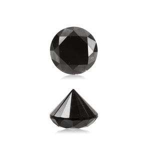 0.56 Cts Treated Fancy Black Diamond AAA Quality Round Cut
