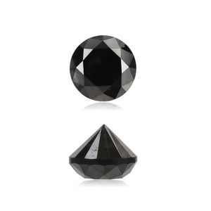0.66 Cts Treated Fancy Black Diamond AAA Quality Round Cut