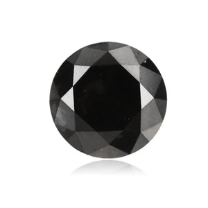 0.66 Cts Treated Fancy Black Diamond AAA Quality Round Cut