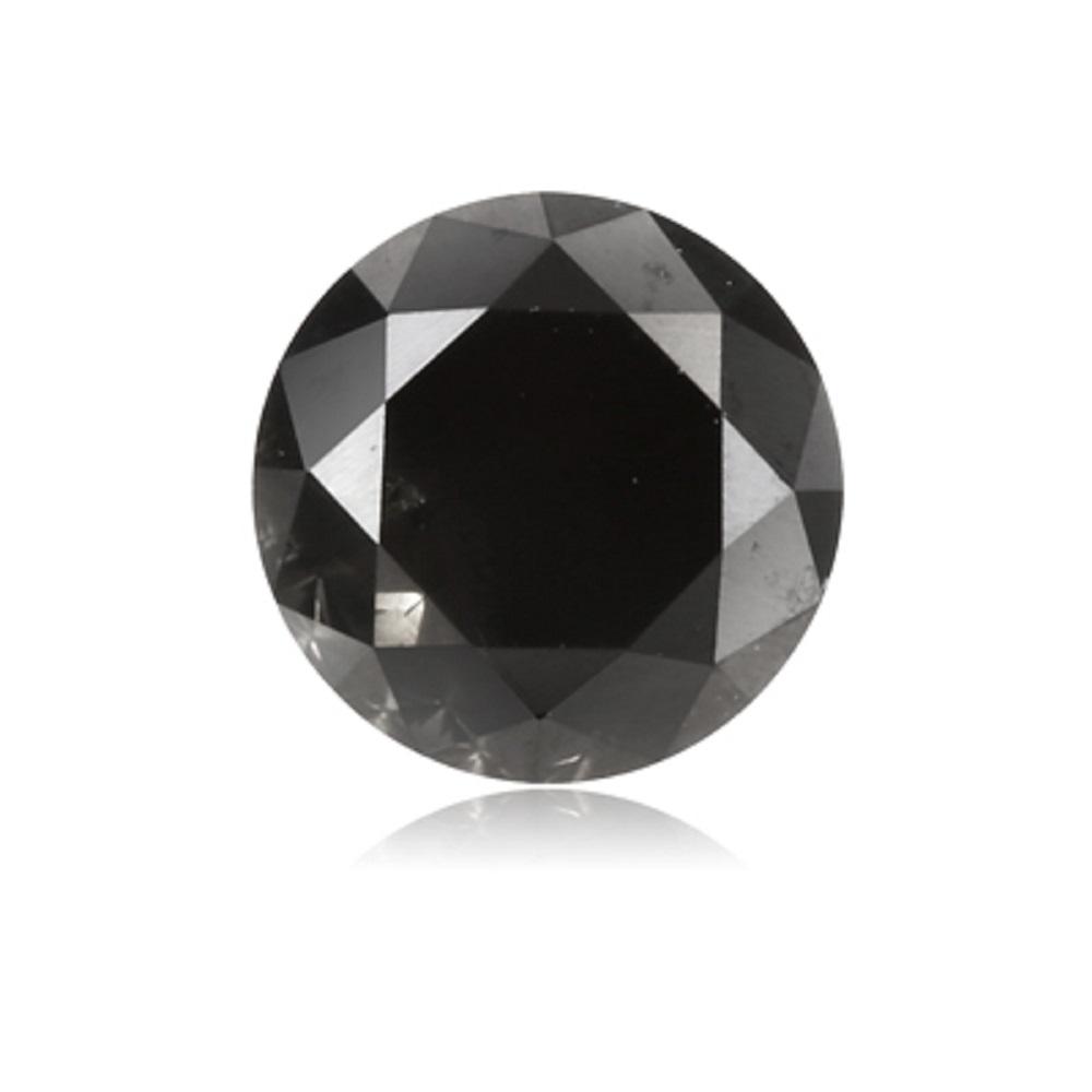 0.66 Cts Treated Fancy Black Diamond AAA Quality Round Cut