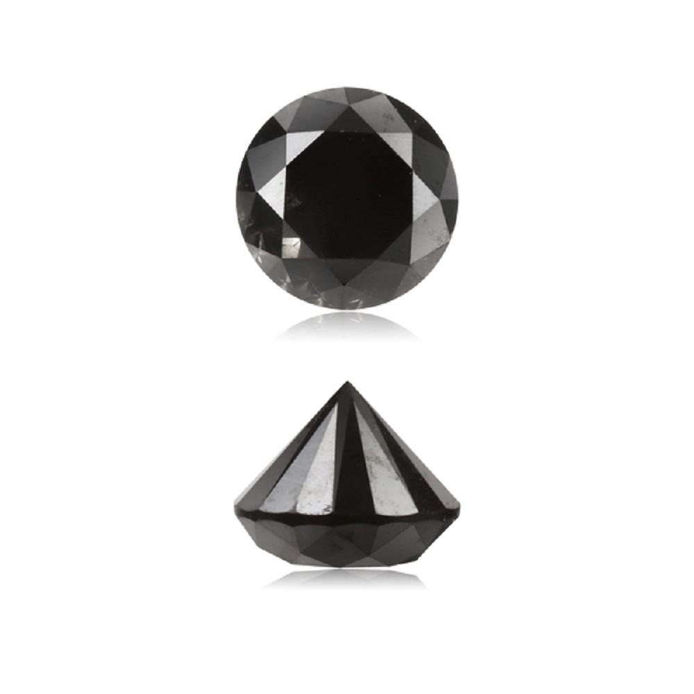 0.66 Cts Treated Fancy Black Diamond AAA Quality Round Cut