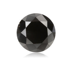 0.74 Cts Treated Fancy Black Diamond AAA Quality Round Cut