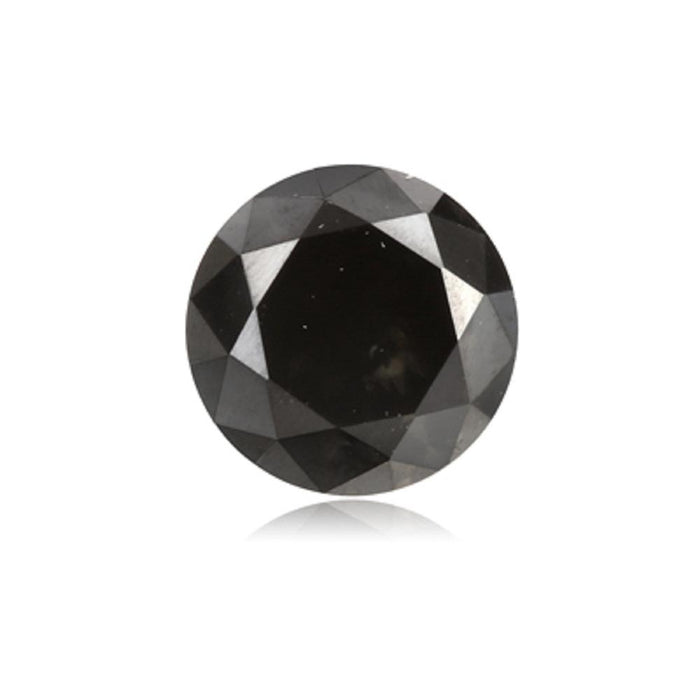 0.78 Cts Treated Fancy Black Diamond AAA Quality Round Cut