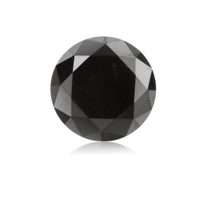 0.71 Cts Treated Fancy Black Diamond AAA Quality Round Cut