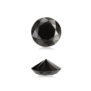 0.54 Cts Treated Fancy Black Diamond AAA Quality Round Cut