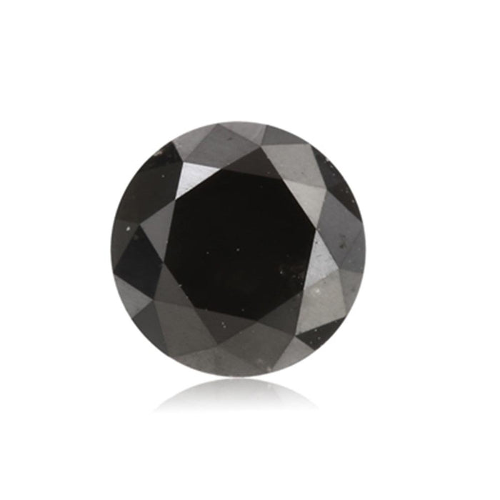 0.86 Cts Treated Fancy Black Diamond AAA Quality Round Cut