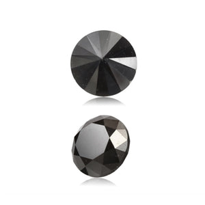 0.86 Cts Treated Fancy Black Diamond AAA Quality Round Cut