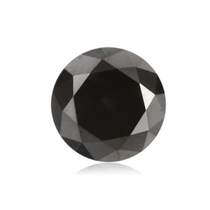 0.88 Cts Treated Fancy Black Diamond AAA Quality Round Cut