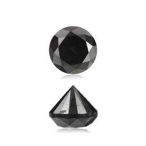 0.88 Cts Treated Fancy Black Diamond AAA Quality Round Cut