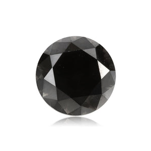 0.95 Cts Treated Fancy Black Diamond AAA Quality Round Cut