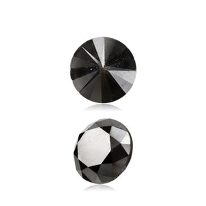 0.95 Cts Treated Fancy Black Diamond AAA Quality Round Cut