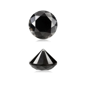 0.50 Cts Treated Fancy Black Diamond AAA Quality Round Cut