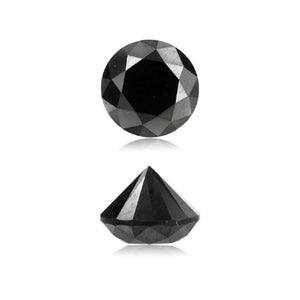 0.54 Cts Treated Fancy Black Diamond AAA Quality Round Cut