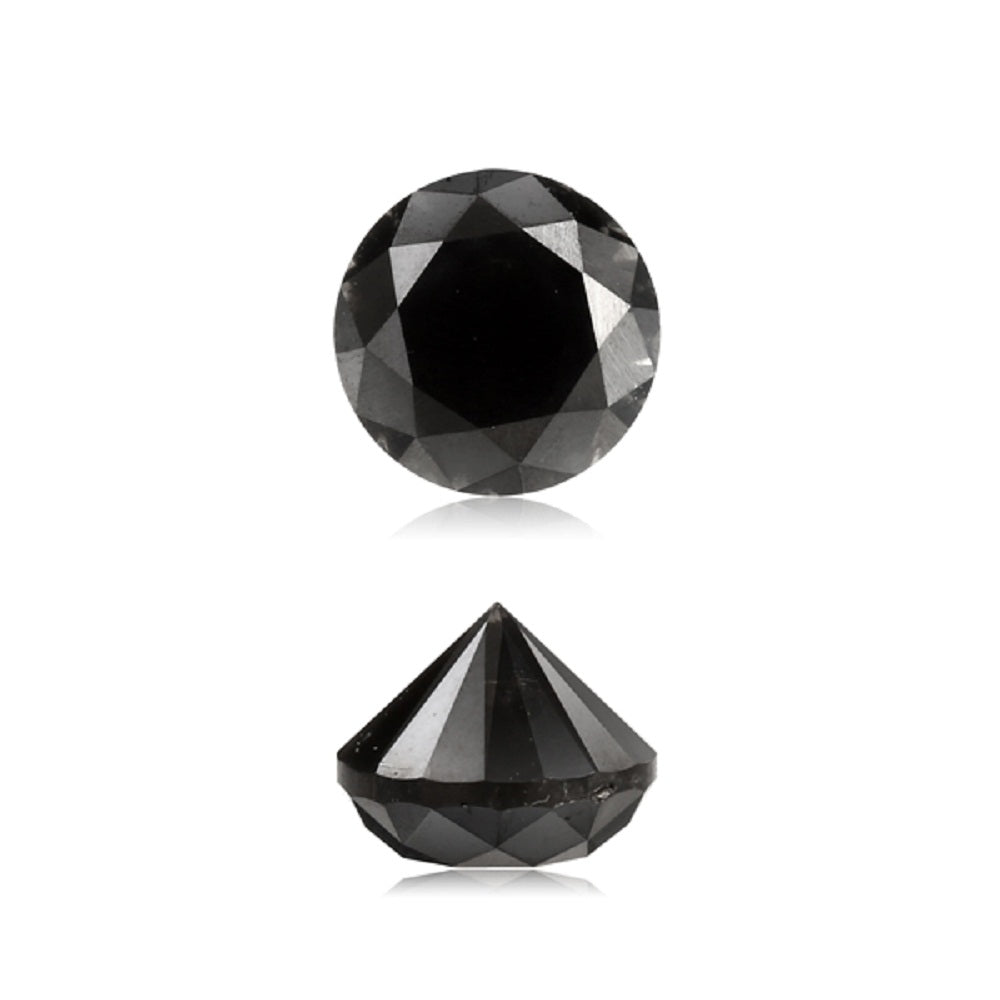 0.57 Cts Treated Fancy Black Diamond AAA Quality Round Cut