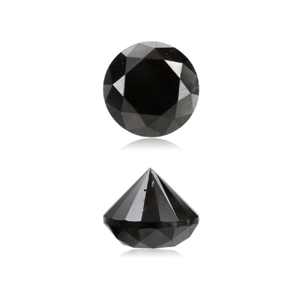 0.57 Cts Treated Fancy Black Diamond AAA Quality Round Cut