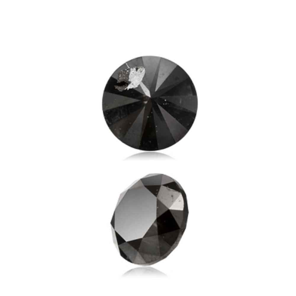 0.60 Cts Treated Fancy Black Diamond AAA Quality Round Cut