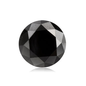 0.59 Cts Treated Fancy Black Diamond AAA Quality Round Cut