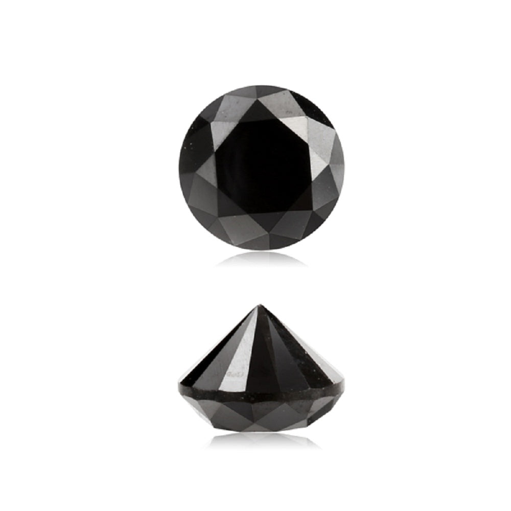 0.59 Cts Treated Fancy Black Diamond AAA Quality Round Cut