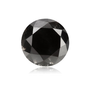 0.68 Cts Treated Fancy Black Diamond AAA Quality Round Cut